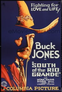 2g0506 SOUTH OF THE RIO GRANDE S2 poster 2000 best close-up art of western cowboy Buck Jones!