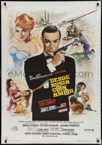 2g0274 FROM RUSSIA WITH LOVE Spanish R1974 art of Sean Connery as James Bond by Mac Gomez!