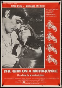 2g0277 GIRL ON A MOTORCYCLE Spanish R1978 great images of sexy biker Marianne Faithfull & Delon!