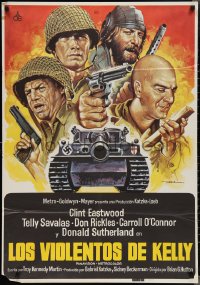 2g0283 KELLY'S HEROES Spanish R1981 Clint Eastwood, Telly Savalas, Mac art of tank and top cast!