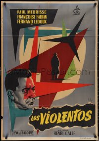 2g0285 LES VIOLENTS Spanish 1958 cool geometric design artwork by Josep Soligo!