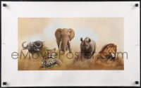 2g0473 CLIVE KAY signed #75/75 16x26 art print 1999 print of a 1993 painting, cool African animals!