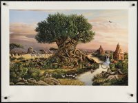 2g0480 CLIVE KAY signed 25x34 art print 1998 by the artist, Disney's Animal Kingdom, Tree of Life!