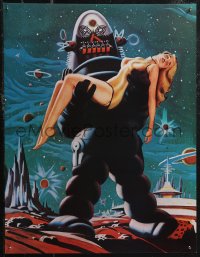 2g0523 FORBIDDEN PLANET 2-sided 17x22 special poster 1970s Robby the Robot carrying sexy Anne Francis