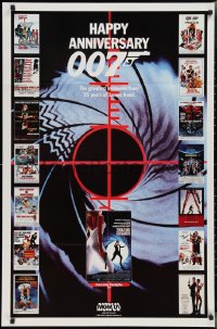 2g0579 HAPPY ANNIVERSARY 007 tv poster 1987 25 years of James Bond, cool image of many 007 posters!