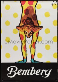 2g0034 J.P. BEMBERG 38x58 Italian advertising poster 1950s clown doing handstand by Rene Gruau!