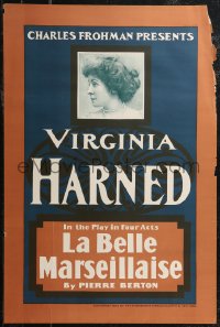 2g0180 LA BELLE MARSEILLAISE 20x29 stage poster 1903 Virginia Harned, produced by Charles Frohman!