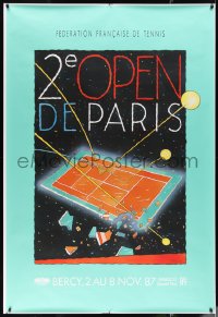 2g0064 PARIS MASTERS 47x69 French special poster 1987 great Ruedi Baur tennis art!