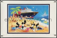 2g0487 RANDY NOBLE signed 24x36 art print 2000s by the artist, Disney cruise art of Mickey & Minnie!