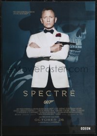 2g0238 SPECTRE advance English mini poster 2015 cool image of Daniel Craig as James Bond 007 with gun!