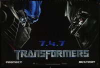 2g0538 TRANSFORMERS 24x36 special poster 2007 Optimus Prime, Megatron, protect, destroy!