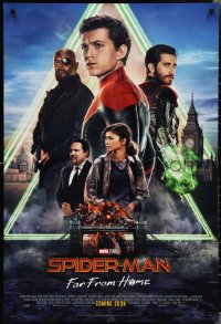 2g1420 SPIDER-MAN: FAR FROM HOME int'l advance DS 1sh 2019 Marvel Comics, Holland, 5 cast style!