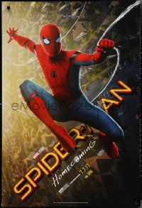 2g1421 SPIDER-MAN: HOMECOMING teaser DS 1sh 2017 Tom Holland swinging over New York City!