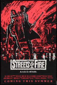 2g1442 STREETS OF FIRE advance 1sh 1984 Walter Hill, Riehm pink dayglo art, a rock & roll fable!