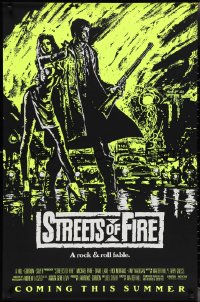2g1440 STREETS OF FIRE advance 1sh 1984 Walter Hill, Riehm yellow dayglo art, a rock & roll fable!