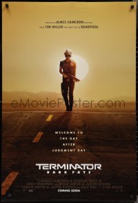 2g1451 TERMINATOR DARK FATE int'l teaser DS 1sh 2019 Schwarzenegger, Furlong, Cameron, Hamilton w/shotgun!