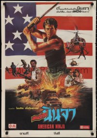 2g0339 AMERICAN NINJA Thai poster 1985 Michael Dudikoff, martial arts action, Kwow art, rare!