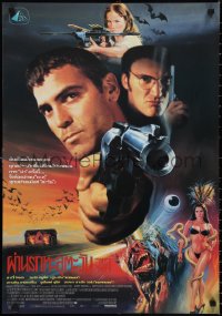 2g0353 FROM DUSK TILL DAWN Thai poster 1995 George Clooney & Quentin Tarantino, Tongdee art!