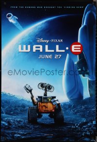 2g1488 WALL-E advance DS 1sh 2008 Walt Disney, Pixar, WALL-E & EVE with spaceship!