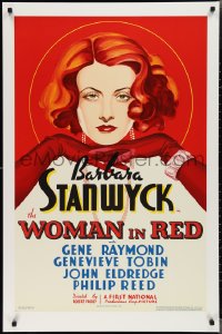2g0509 WOMAN IN RED S2 poster 2000 wonderful artwork of sexy redhead Barbara Stanwyck!