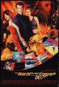 2g1498 WORLD IS NOT ENOUGH int'l DS 1sh 1999 Brosnan as James Bond, Richards, black background design