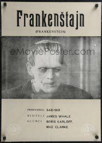2g0219 FRANKENSTEIN Yugoslavian 19x26 1960s Boris Karloff as the monster, Colin Clive, Mae Clarke!