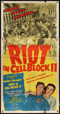 2h0297 RIOT IN CELL BLOCK 11 signed 3sh 1954 by Leo Gordon, caged humans, Don Siegel, Sam Peckinpah!