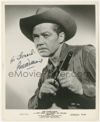 2h0666 BILL WILLIAMS signed 8.25x10 still 1957 close-up cowboy portrait with gun in The Storm Rider!