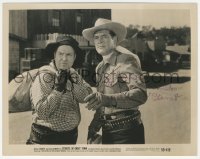 2h0683 CHARLES STARRETT signed 8x10 still 1950 with Smiley Burnette in Streets of Ghost Town!