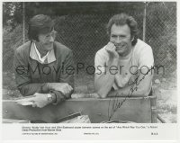 2h0691 CLINT EASTWOOD signed 7.5x9.5 still 1980 candid with Buddy Horn in Any Which Way You Can!