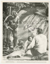 2h0693 CLINT WALKER signed 8x10.25 still 1960 barechested Rod Taylor pointing gun at him in Argonauts!