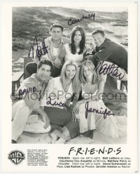 2h0741 FRIENDS signed TV 8x10 still 2001 by Aniston, Cox, Kudrow, LeBlanc, Perry AND Schwimmer!