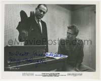 2h0751 GERALD S. O'LOUGHLIN signed 8x10 still 1968 showing worried Scott Wilson shoes, In Cold Blood!