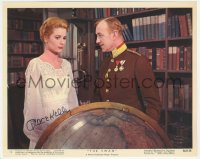 2h0756 GRACE KELLY signed color 8x10 still #12 1956 with Alec Guinness by globe in The Swan!