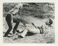 2h0763 HARRY GUARDINO signed 8x10.25 still 1964 on the ground with sexy Shirley Eaton in Rhino!