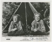 2h0766 HAYLEY MILLS signed 8x10 still R1968 as identical twins in tent in Disney's The Parent Trap!