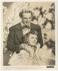 2h0779 IRENE DUNNE signed 8x10 key book still 1937 held by Randolph Scott in High, Wide and Handsome!