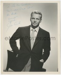 2h0820 JOHN LUND signed 8.25x10 still 1940s great portrait in suit & tie with hands in pockets!