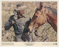 2h0824 JOHNNY CASH signed color 8x10 still 1971 music legend about to whack his horse in A Gunfight!