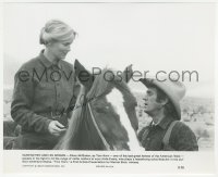 2h0855 LINDA EVANS signed 7.5x9.25 still 1980 on horse looking down at Steve McQueen in Tom Horn!