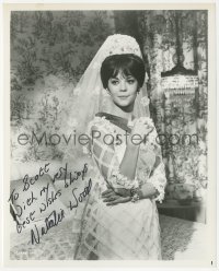 2h0898 NATALIE WOOD signed 8.25x10 still 1966 wearing Edith Head mod bridal gown in Penelope!