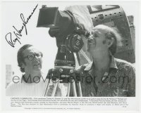 2h0930 RAY HARRYHAUSEN signed 8x10 still 1977 candid by camera making Sinbad & the Eye of the Tiger!