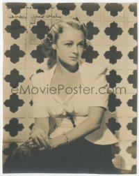 2h0959 SALLY EILERS signed deluxe 7.5x9.5 still 1940s great seated portrait of the pretty star!