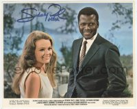 2h0966 SIDNEY POITIER signed color 8x10 still 1967 with Houghton in Guess Who's Coming To Dinner!