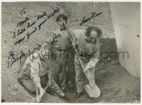2h0981 THREE STOOGES signed 6.75x9.5 still 1959 by Moe Howard, Larry Fine, AND Joe DeRita!