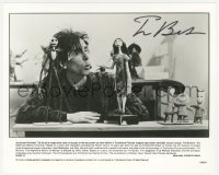 2h0982 TIM BURTON signed 8x10 still 1993 director with models from The Nightmare Before Christmas!