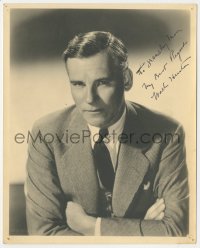 2h1005 WALTER HUSTON signed deluxe 8x10 still 1930s great portrait of the star wearing suit & tie!
