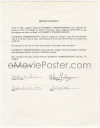 2h0073 CLU GULAGER signed contract 1994 appearing at autograph show, he was in Last Picture Show!