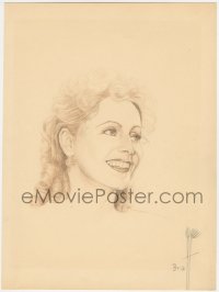 2h0317 DICK BRAFF signed 11x14 original art 1950s great hand drawn portrait of pretty Greta Garbo!