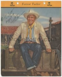2h0592 FORREST TUCKER signed Dixie ice cream premium 1952 great cowboy portrait, Hoodlum Empire!